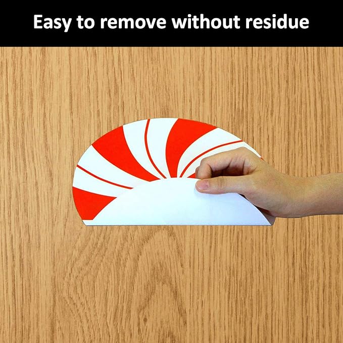 24PCS Peppermint Floor Decals Stickers- Self-Adhesive Design Christmas Candy Stickers,Floor Window Clings for Christmas Valentine's Day Candy Party Decorations (Red and Green)