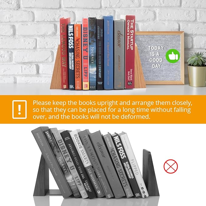 Red Oak Book Ends Heavy Duty Handmade Book Ends for Shelves Decorative Bookends to Hold Heavy Books (Red Oak Small)