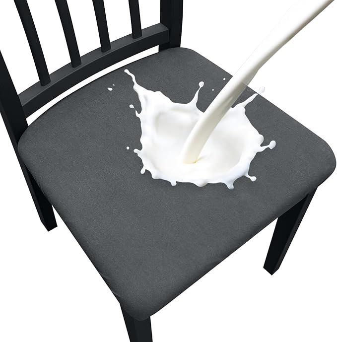 Waterproof Dining Chair Seat Covers Set of 8, Removable Washable Kitchen Chair Seat Slipcovers, Dining Room Chair Seat Covers for Home, Restaurant, Banquet