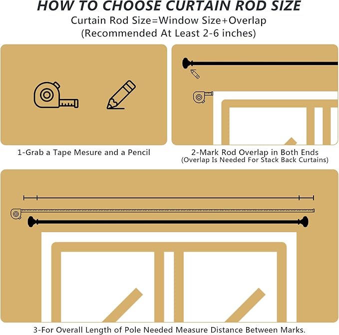 Black Curtain Rods for Windows 48 to 84 Inches,Adjustable 1 Inch Heavy Duty Drapery Curtain Rods with Marbled Finials for Bedroom,Living Room