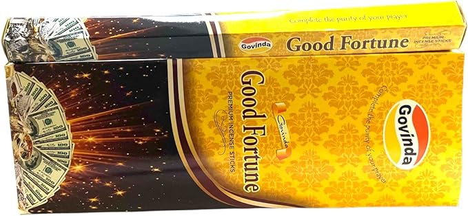 Govinda Premium Incense - 120 Sticks, Masala Coated (Good Fortune)
