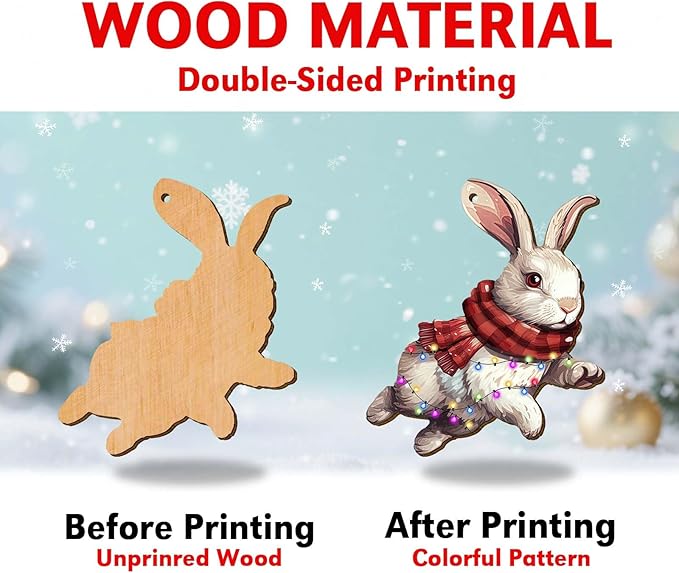 Bunny Christmas Ornament – Cute Rabbit Holiday Tree Decoration with Lights, Farmhouse Winter Keepsake Gift for Animal Lovers 2025