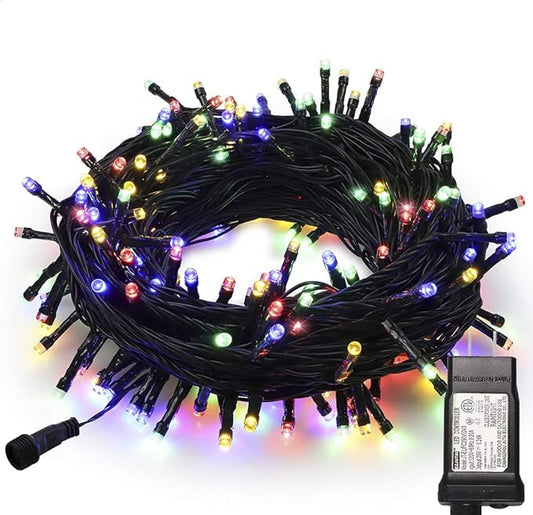 MYGOTO 33FT 100 LEDs Easter String Lights,Green Wire Waterproof Fairy Lights 8 Modes 30V Power Supply Xmas Light for Home, Garden, Wedding, Party, Christmas Decor Indoor Outdoor (Multicolor)