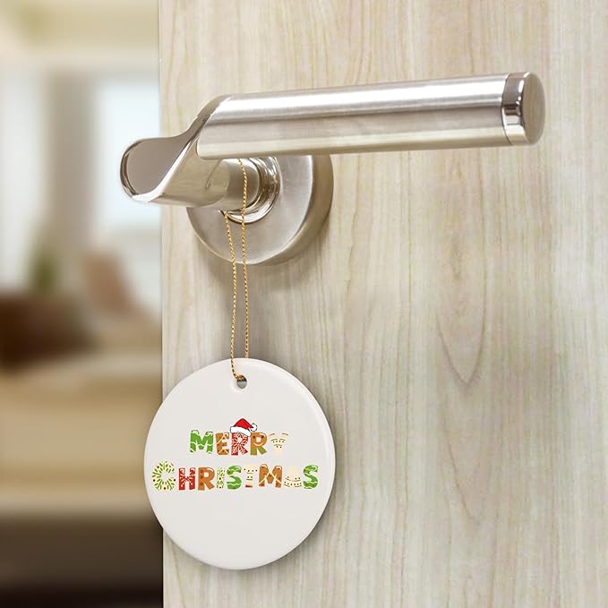 PRSTENLY Christmas Ornaments 2025, Round-Shaped Cookies Ceramic Ornaments Xmas Gifts for Christmas Tree Hanging Party Home Office Decor, Funny for Daughter Son Kids Girls Boys