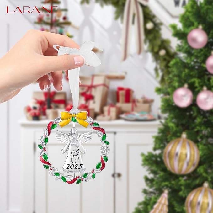 Laraine Christmas Tree Ornaments – 2025 Decorative Rotation Hanging Pendant of Car Charm Holiday Keepsake Gift Home Decor (Angel (2025))