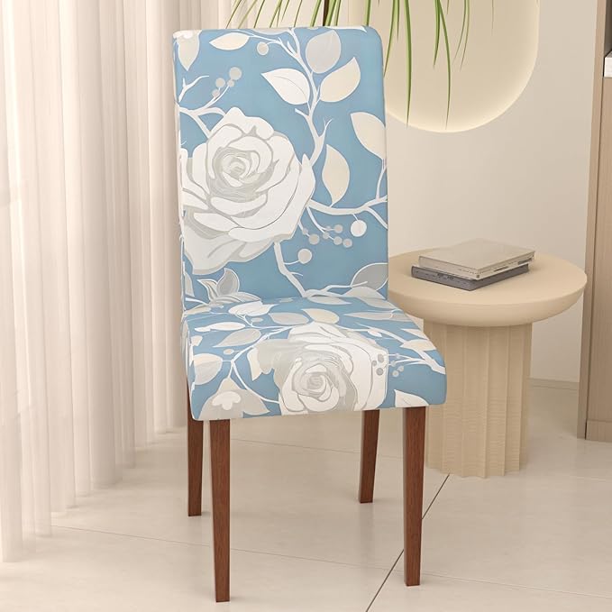 Stretch Dining Chair Covers Set of 2,Floral Print Chair Covers,Soft Removable Washable,Pet Friendly Furniture Protector,Universal Chair Slipcovers for Home, Kitchen,Ceremony Dining Room Seat