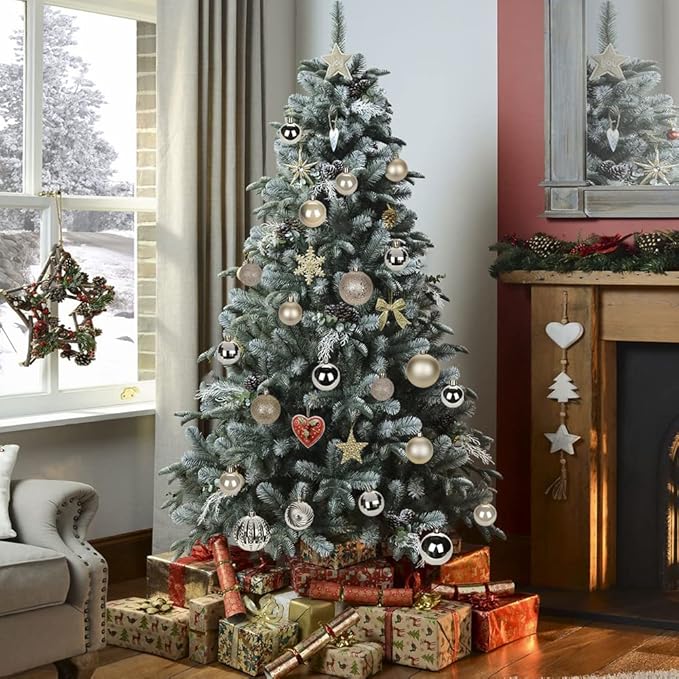 3.15" Champagne Christmas Balls Ornaments 12 Pcs Shatterproof Christmas Ornaments Set Matte Large Champagne Ornament for Xmas Tree Halloween Holiday Party