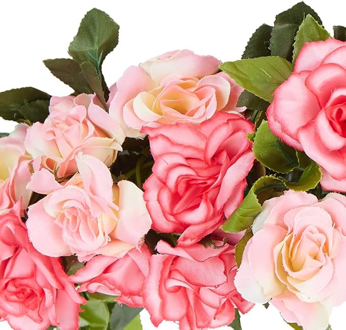 4 Pack(28.8 Ft) Artificial Silk Rose Flower Vines Fake Garland for Backdrop Hanging Garlands Decoration Wedding Arch Room(Rose Red)