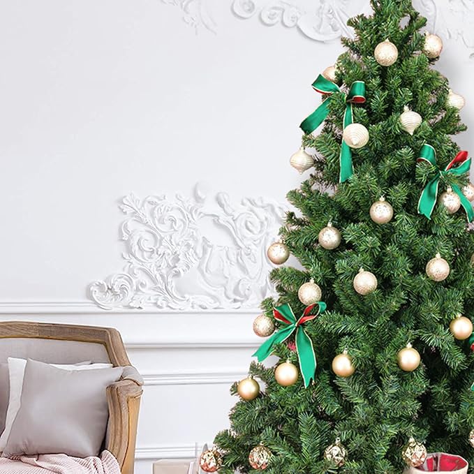 Every Day is Christmas Ornaments, Shatterproof Christmas Tree Ornament Set, Christmas Balls Decoration 50 Count (2.24"/57mm, New Gold)