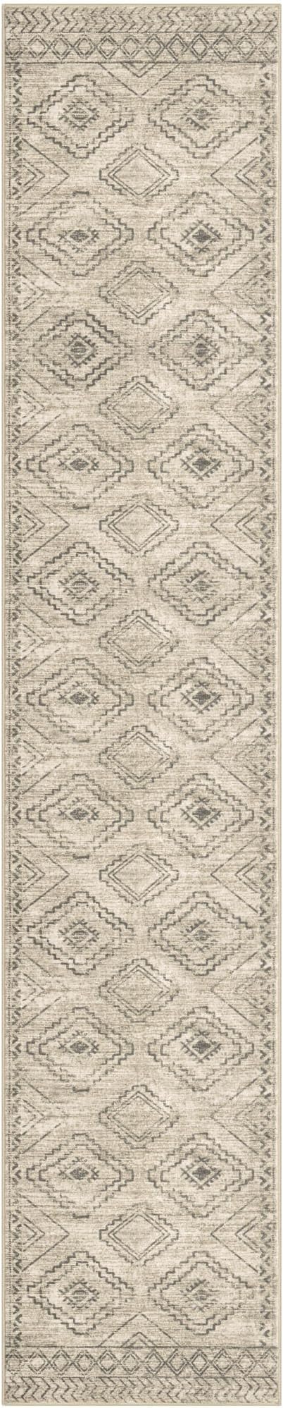 KILOCOCO Hallway Runner Rug 2'x10' Runners for Hallways Washable Runner Rug Non Slip Rubber Backed Low-Pile Runners for Bedroom Kitchen Living Room Laundry Room Boho Rugs, Beige/Gray/Green