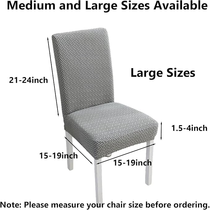 Dining Chairs Covers Set, Dining Room Chair Covers Stretch Seat Covers Parsons Chair Covers Slipcover Fundas Forros para Sillas de Comedor (Texture-Pinkish Beige,Large (Set of 4))