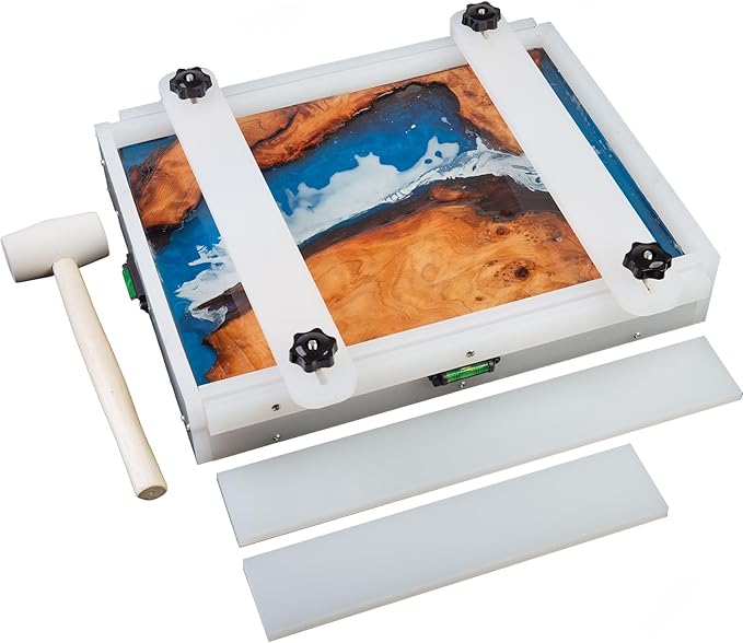 Kalinta Epoxy Mold with Divider, Kalinta 18x 14x 2.6inch Reusable Large Rectangle Epoxy Resin Form Integrated Clamping System for Table,Cutting Board
