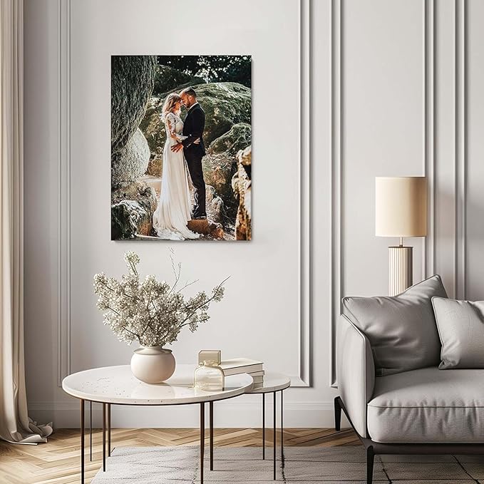 Custom Photo Canvas Print, Personalized Picture to Canvas Wall Art, Wedding Family Pet Portrait Print, Floating Frame or Gallery Wrapped Personalized Artwork, Handmade Canvas Wall Decor Made in USA