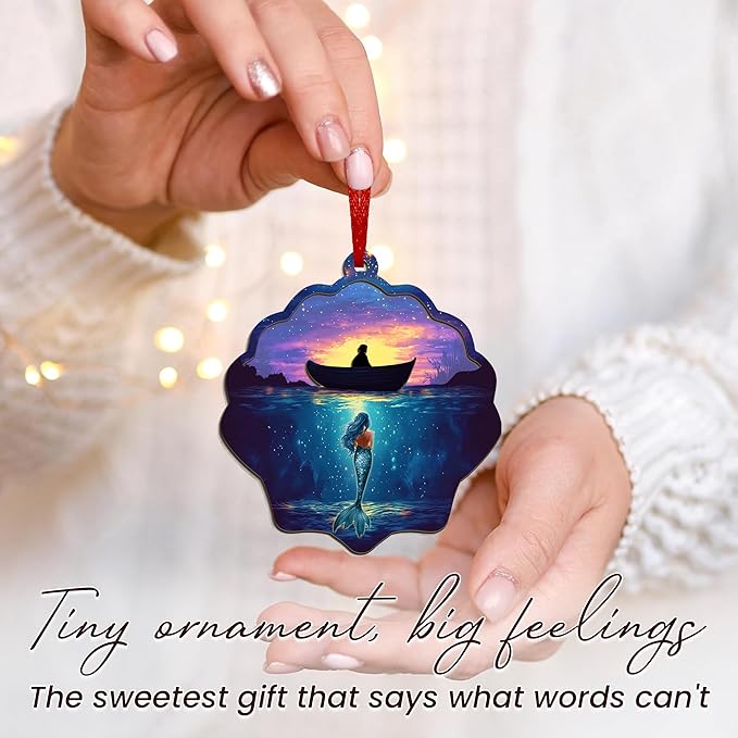 GEEMBI Mermaid Ornament - Suncatcher Christmas Ornaments 2025 - Mermaid Gifts for Women Friends, Fantasy Decor, Fantasy Gifts for Women Girls Friends Ocean Lovers, Ocean Ornaments for Christmas Tree