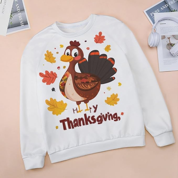 Thanksgiving Sweatshirt for Women Crewneck Pullover Casual Graphic Long Sleeve Shirts Sweater