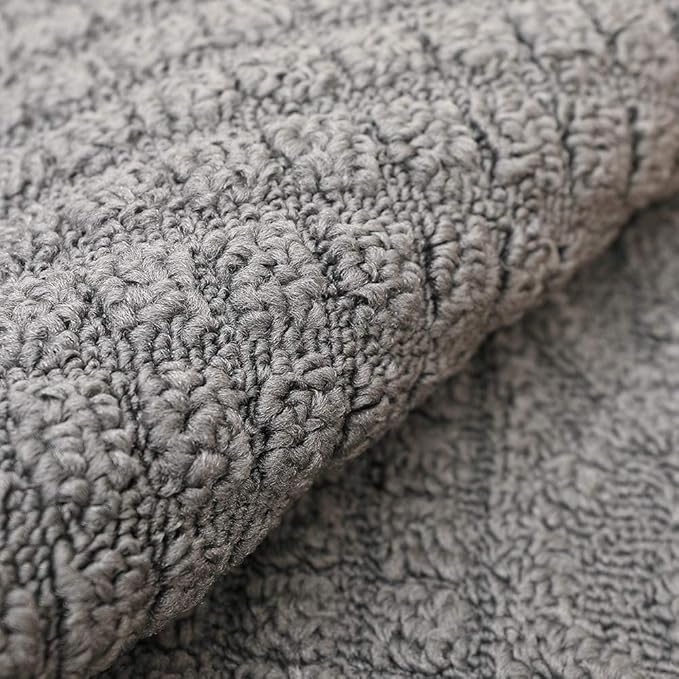 COSY HOMEER 32X20 Inch Anti Fatigue Kitchen Rug Mats are Made of 100% Polypropylene Half Round Rug Cushion Specialized in Anti Slippery and Machine Washable (Grey 2pcs)