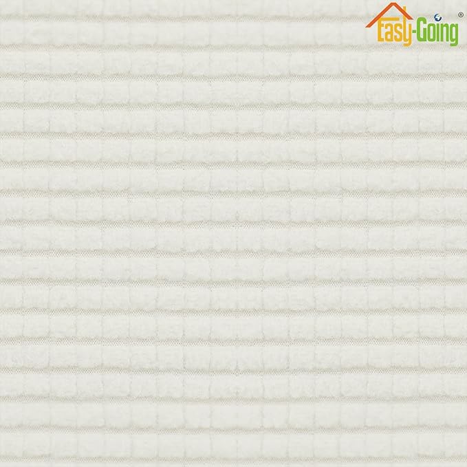 Easy-Going Stretch Ottoman Cover Folding Storage Stool Furniture Protector Soft Rectangle Slipcover with Elastic Bottom (Ottoman XX-Large,Cream)