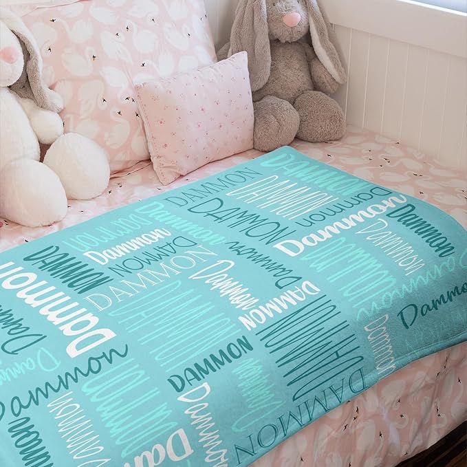 Personalized Name Blanket for Kids and Adult Customized Blanket for Boys Girls Baby Personalized Blanket and Throws Super Soft