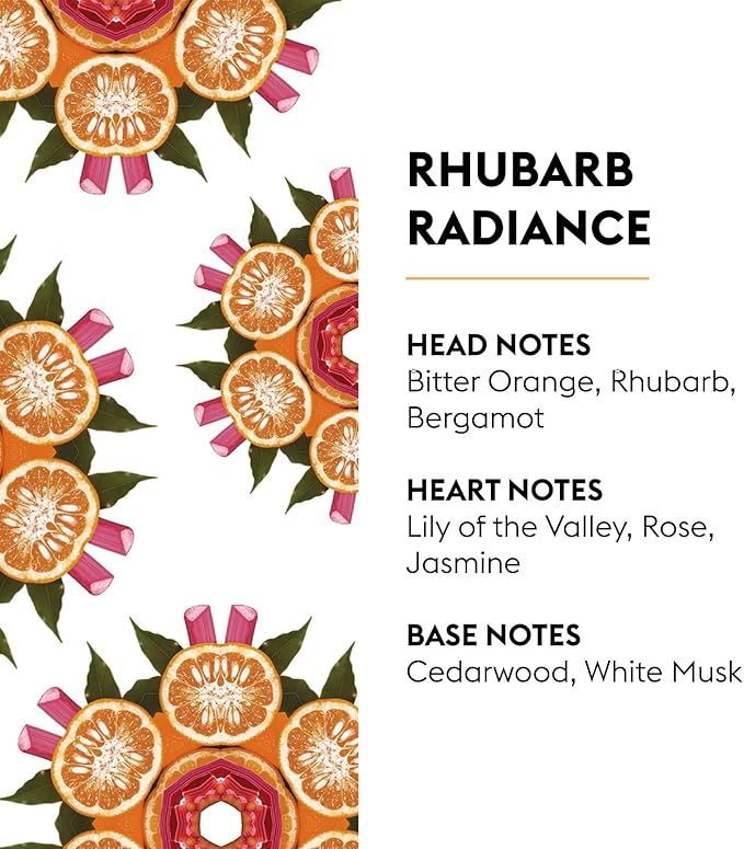 MAISON BERGER Rhubarb Radiance Lampe Berger Refill, 500 ml (16.9 fl oz), Odor-Neutralizing Home Fragrance Oil Lamps, Bitter Orange, Rhubarb, Bergamot, Made in France
