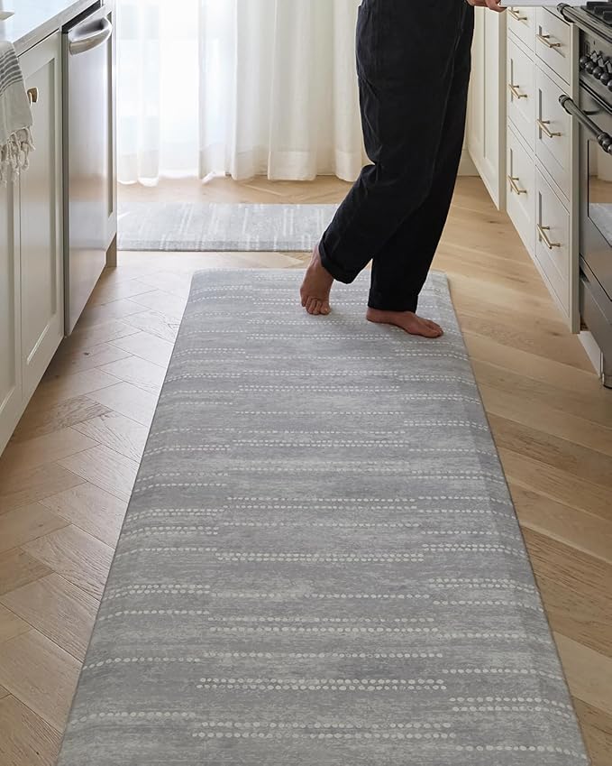 House of Noa Nama Standing Mat – Anti-Fatigue Cushioned Kitchen Mats for Floor | Ergonomic Bounce-Back Foam Kitchen Mats | Anti-Fatigue Mats for Kitchen & Standing | Aspen Dove | 22"x54"