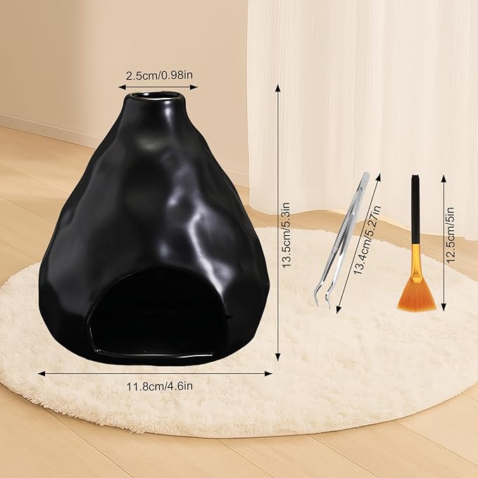 Palo Santo Sticks Holder Ceramic Incense Burner Holder Smudge Bowl for Sage Incense Cone Yoga Spiritual Meditation Room Home Decor Gift Mini Chiminea Ash Catcher