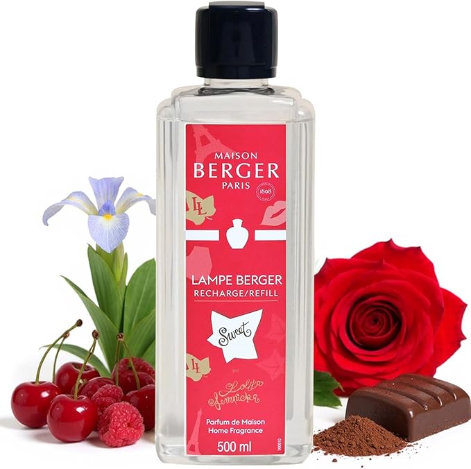 MAISON BERGER Lolita Lempicka Sweet Refill – 500 ml (16.9 fl oz), Odor-Neutralizing Fragrance Oil for Catalytic Lamps – Cherry, Cocoa & Praline Scent, Long-Lasting, for Home Use