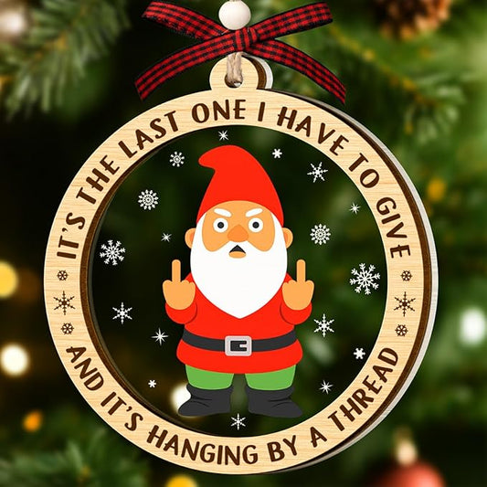 Funny Christmas Ornaments Adult 2025 - Naughty Ugly Christmas Ornaments - Sarcastic Ornament, Gag Gift - Funny Gnomes Inappropriate Ornament - Best Naughty White Elephant Gifts
