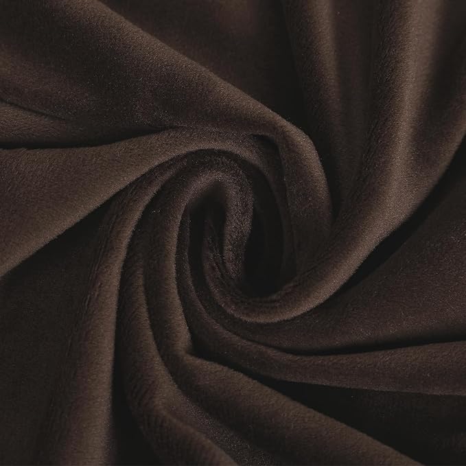 SearchI Stretch Dining Chair Seat Covers Set of 6, Soft Removable Washable Seat Covers for Dining Chairs, Dining Room Seat Cover Protector (Rear-Covered, Velvet Brown)