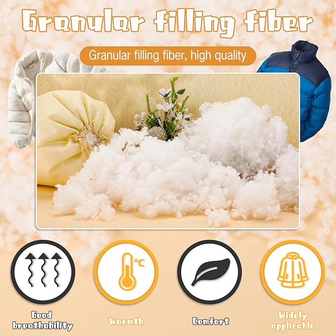 GarfxG Polyfill Stuffing, 4.4 LB/2000G Pillow Stuffing Premium Poly Filling Stuffing, Plant Fiber Filling with Certificate for Couch, Plush Pillows, Cushion, Stuffed Animals, Cloud Decorations