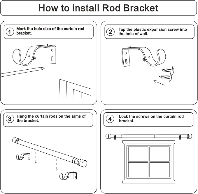 Curtain Rods for Windows 16 to 28 or 40 Inches Max Adjustable Length 1 Inch Diameter Window Curtain Rod with Aluminium End Cap, White