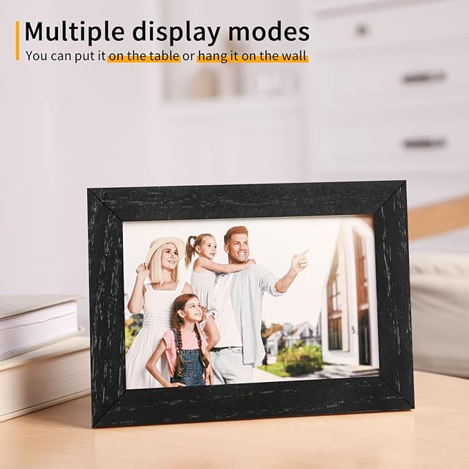 5x7 Oak Wood Picture Frame - Minimalist 5x7 Picture Frame, 5"x7" Frame Wood, Natural Solid Wooden Picture Frames for Wall Art Photo and Prints(3 Pack, Black)