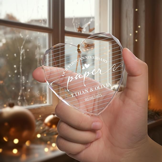 Personalized Anniversary Christmas Ornament – Wedding Gift for Couple, Husband and Wife, Parents Keepsake Decoration – Custom First Anniversary Ornament for Couples, 2025