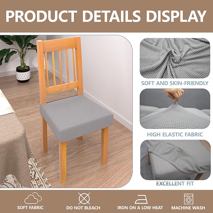 Dining Room Chair Covers,Soft Removable Washable,Dining Room Chair Covers Set of 6,Printed,Floral Pattern,Pet Friendly Furniture Protector Seat Cover,Universal Fit for Hotel