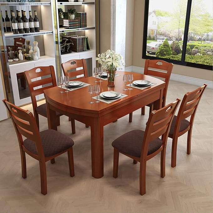 Genina Waterproof Seat Covers for Dining Room Chairs Covers Dining Chair Cover Kitchen Chair Covers (Chocolate, 6 Pcs)