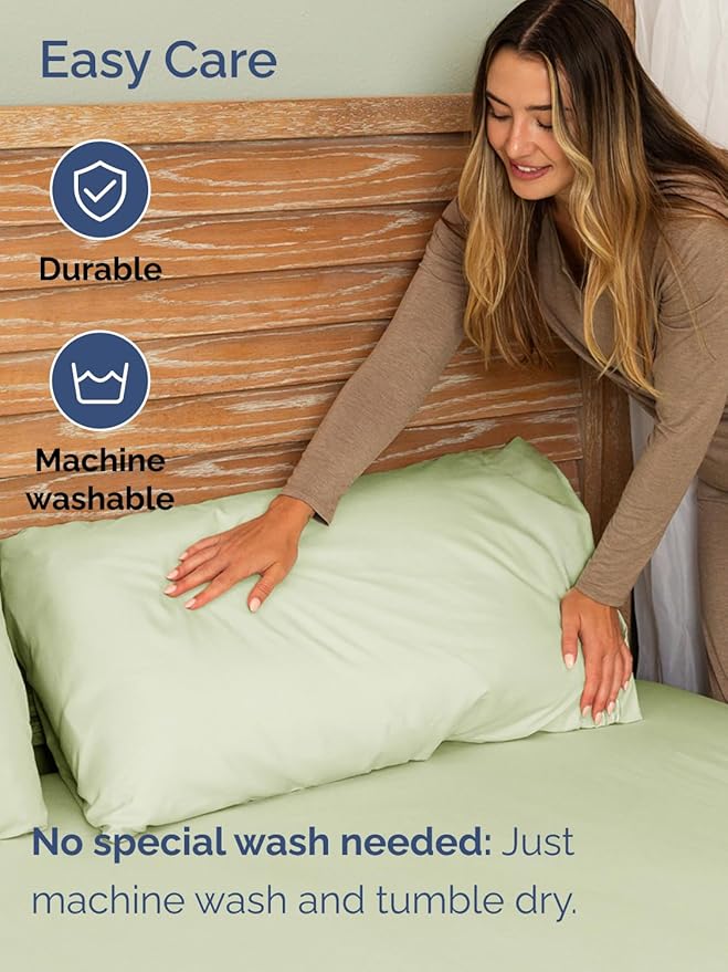 Extra Deep Twin XL Sheet Set - 4 Piece Breathable and Cooling Sheets - Hotel Luxury Bed Sheets Set - Easy Fit - Soft, Wrinkle Free and Comfy Sheets Set - Light Sage Sheet Set with Extra Deep Pockets