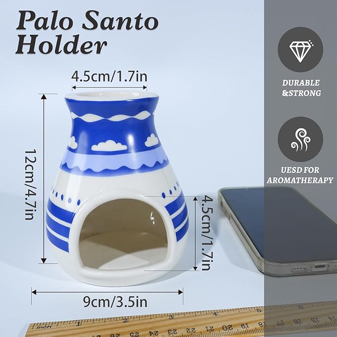 Handcrafted Palo Santo Burner – Hopi-Inspired Ceramic Incense Dish for Aromatherapy – Suitable for Sage, and Cone Incense – Ideal for Energy Cleansing, Yoga, Meditation, Zen, Altar Décor