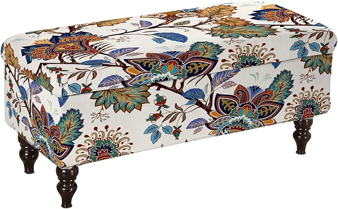 FUANGUI Ottoman Cover Stretch Storage Ottoman Bench Slipcover Jacquard Folding Storage Bench Ottoman Cover Footrest Stool Slipcover Footstool Protector Cover with Elastic Bottom Fit Length,Large