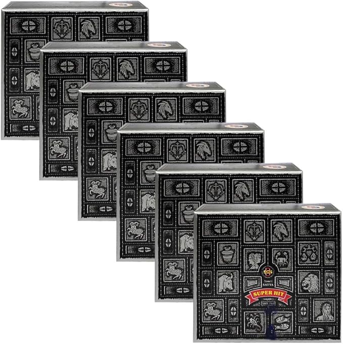 TRUMIRI Incense Cone Holder Bundle with Satya Super Hit Incense Dhoop Cones - Pack of 6 (Approx 72 Cones)