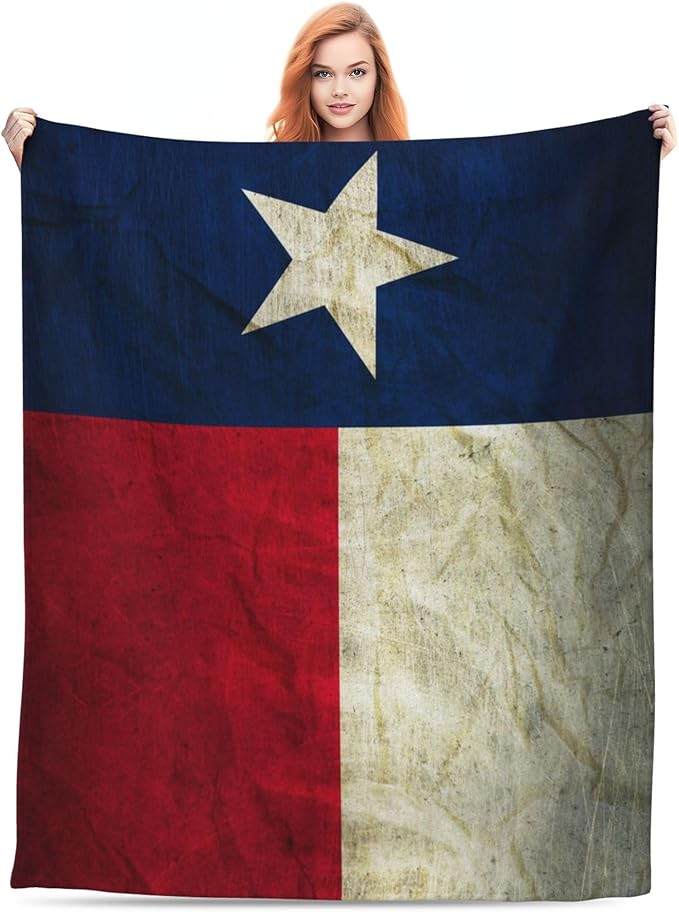 Texas Flag Throw Blanket Soft Plush Fleece Blankets Warm Cozy Lightweight Fuzzy Blanket for Bed Sofa Couch Home Decor 60"X50"
