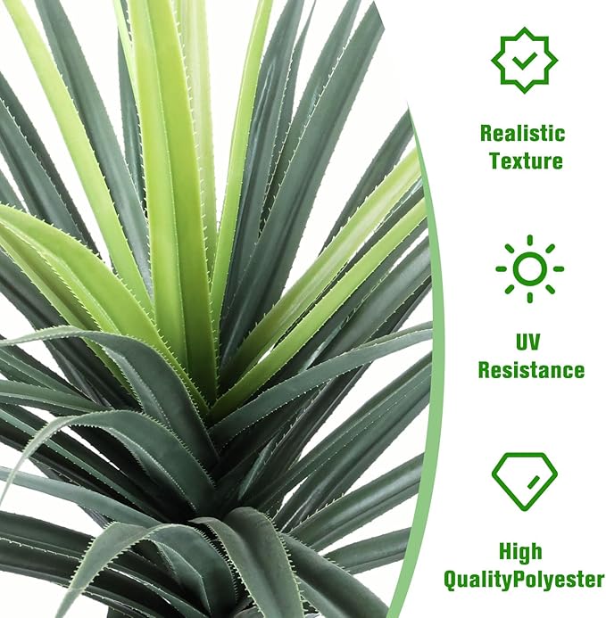 AnTing Artificial Agave Snake Plant 5FT, Fake Plant Indoor with Pot, 60IN Faux Plant Home Office Garden Hotel Decor Gift(1Pack), AT-LSL5FT-1