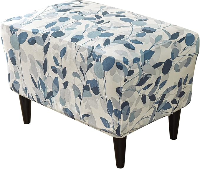 Eco-Ancheng Stretch Ottoman Cover Rectangular Storage Ottoman Slipcover Footrest Stool Covers Ottoman Slipcovers for Foot Stool with Nonslip Elastic Bottom (5,XX-Large)