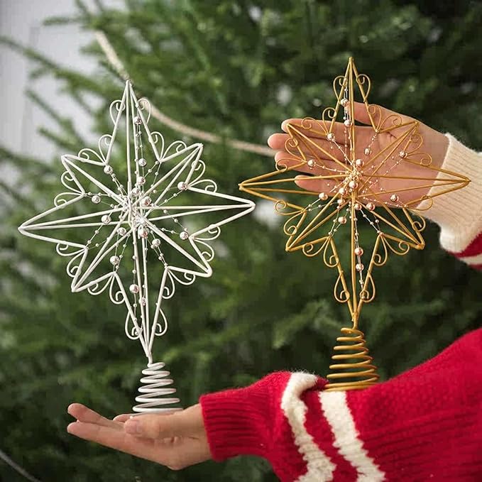 Irregular Christmas Tree Toppers Star Shape Tree Top Ornament Festival Accessory Home Adornment Star Ornament