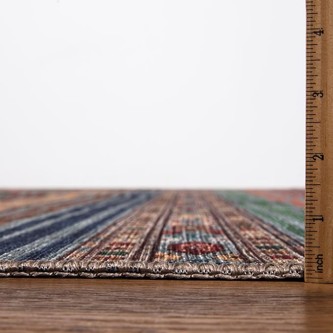 Keen Home Design 6x9 Rug - Machine Washable Area Rug with Non-Slip Backing, Ideal for Living Room, Dining Room, Bedroom - Vintage, Easy Clean, Durable, Low Pile Rug - (6' x 9')