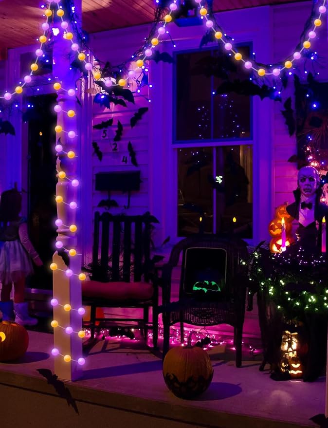 Smart Color Changing Globe String Lights, 33Ft 16 Million Colored Fairy Lights Plug in APP & Remote Control DIY Music Sync Twinkle Light for Bedroom Classroom Christmas Decor Christmas Gift