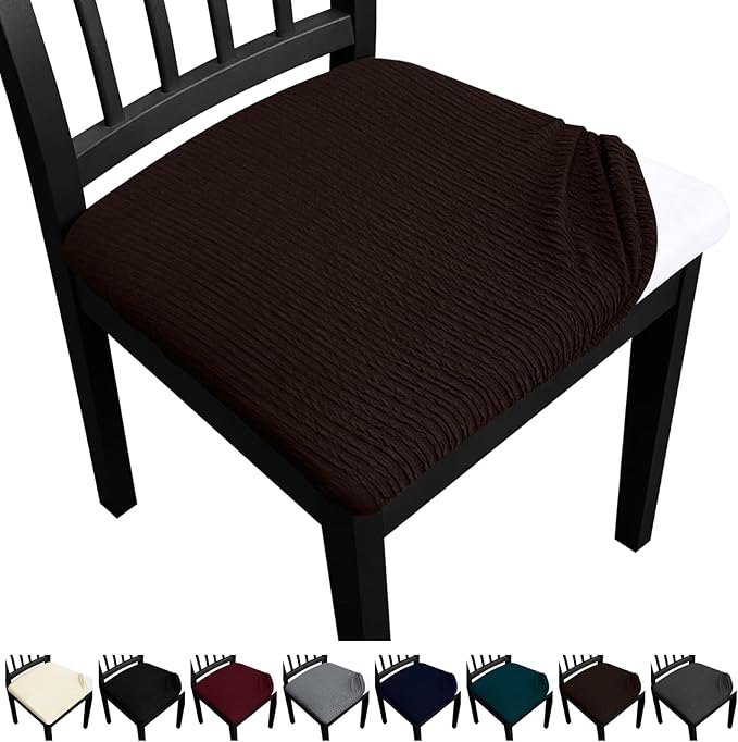 Dining Chair Seat Covers, Washable Dining Room Chair Seat Covers Set of 4, Removable Kitchen Seat Covers Chair Covers for Dining Chairs