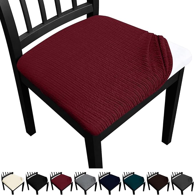 Dining Chair Seat Covers, Washable Dining Room Chair Seat Covers Set of 4, Removable Kitchen Seat Covers Chair Covers for Dining Chairs