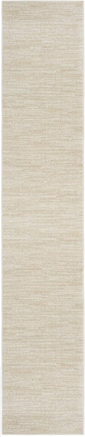 Nourison Home Essentials Indoor/Outdoor Ivory Beige 2'2" x 14 Area Rug, Easy Cleaning, Non Shedding, Bed Room, Living Room, Dining Room, Backyard, Deck, Patio (2x14)