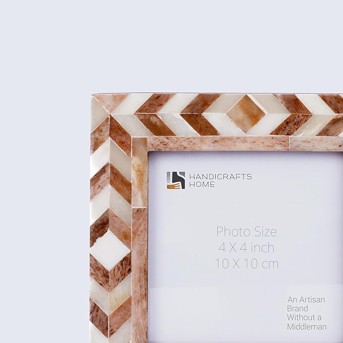 Handicrafts Home 4x4 Photo Picture Frames, Art Wall Hanging Décor - Taj-Brown