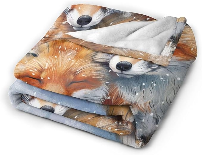 Tijuboni Fox Throw Blanket Fox Gifts for Girls Boys Women Men Kids Adults Soft Flannel Fleece Blanket for Couch Sofa Bed Home Decor 50"x60"
