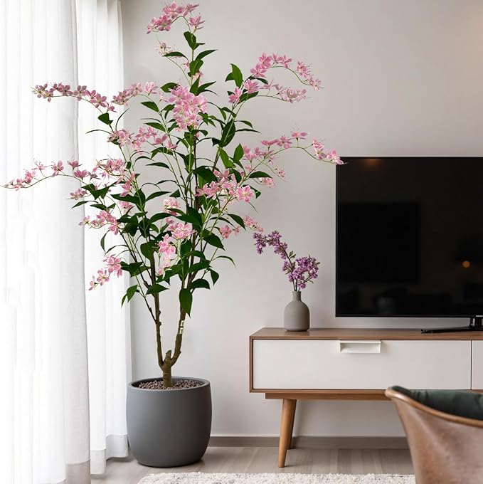 Artificial Tree Faux Jasmine Tree 6ft Tall Fake Jasmine Plant in Pot Fake Silk Tree Faux Plants Indoor